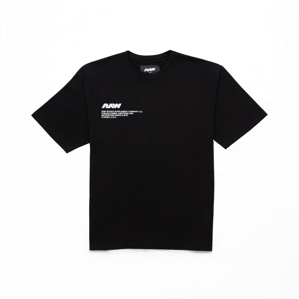 RAW Core Vertical T-Shirt, black and light grey, front flat lay