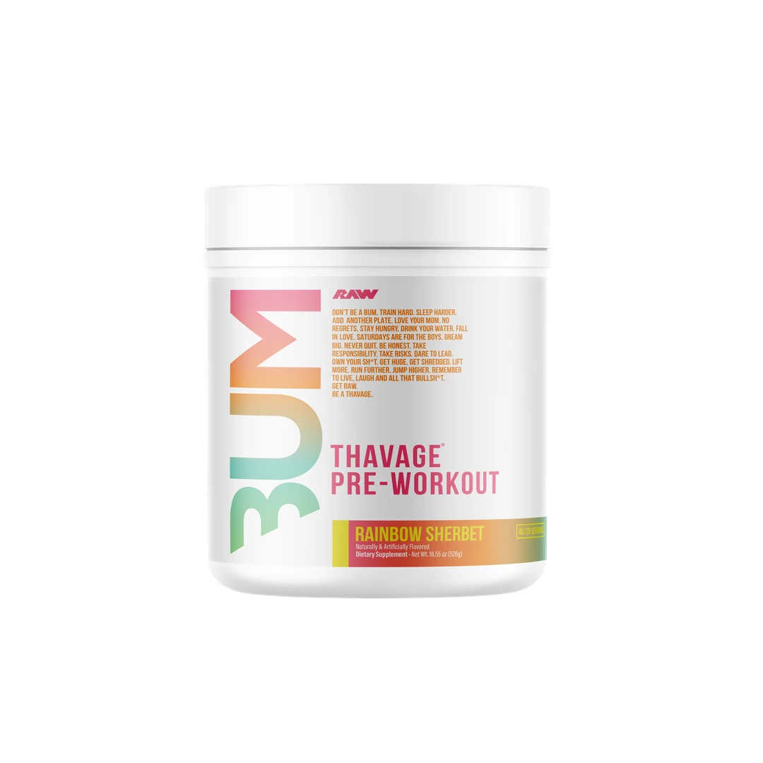 Thavage Pre-Workout Rainbow Sherbet | Raw Nutrition
