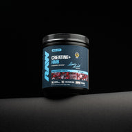 RAW Winterberry Creatine + HMB from the Sam Sulek Series, studio shot on black