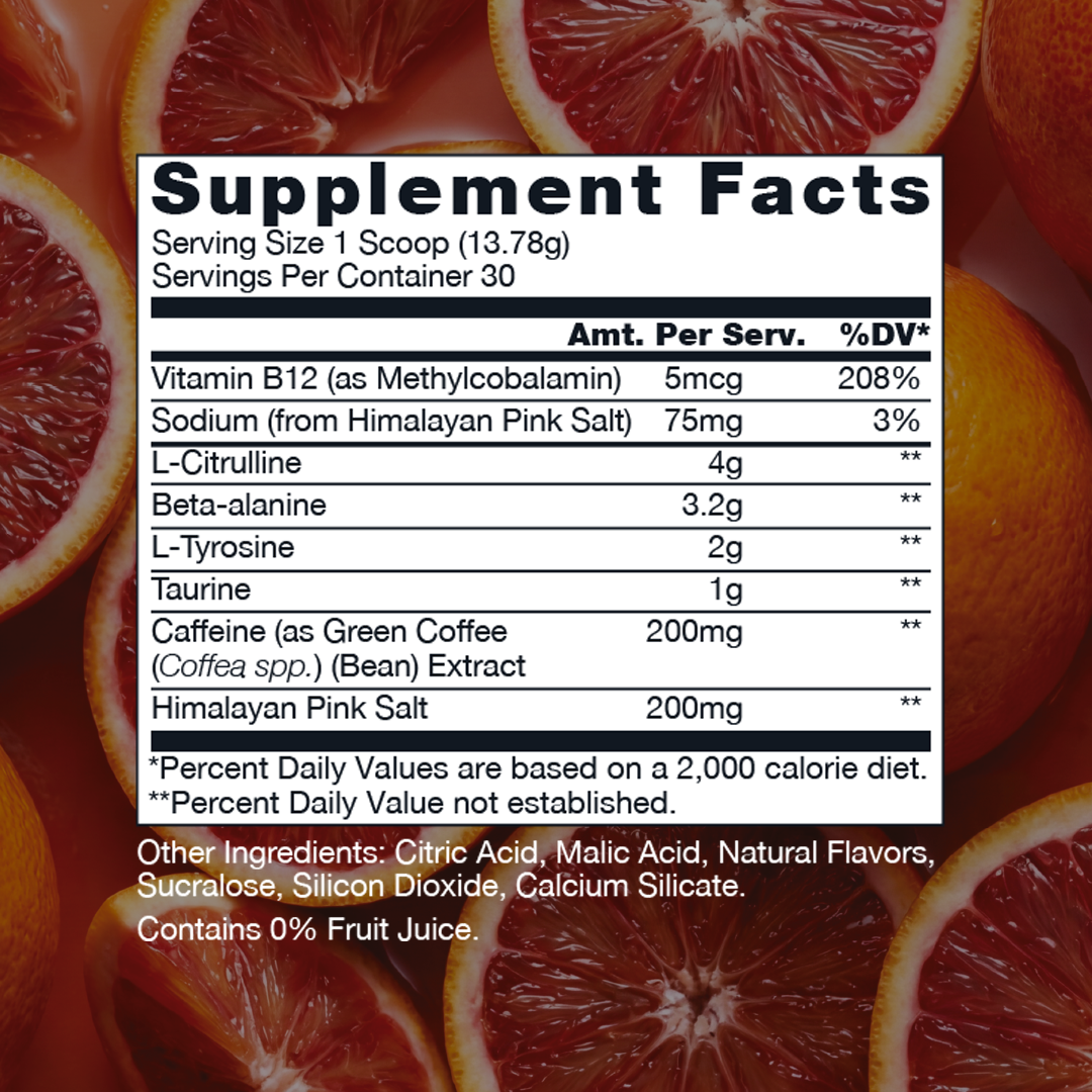 Sara Saffari x RAW Sour Blood Orange Essential Pre-Workout, 30 servings