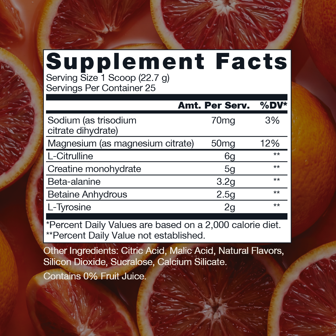 Sara Saffari x RAW Sour Blood Orange Essential Performance Pre-Workout, 25 servings