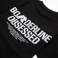 RAW Core Borderline Obsessed T-Shirt, black and light grey, back graphic detail
