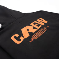 RAW Core Crew Hoodie, black and orange, back graphic detail