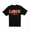 RAW Core Crew T-Shirt, black and orange, back flat lay