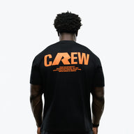 RAW Core Crew T-Shirt, black and orange, on model, back (men's)