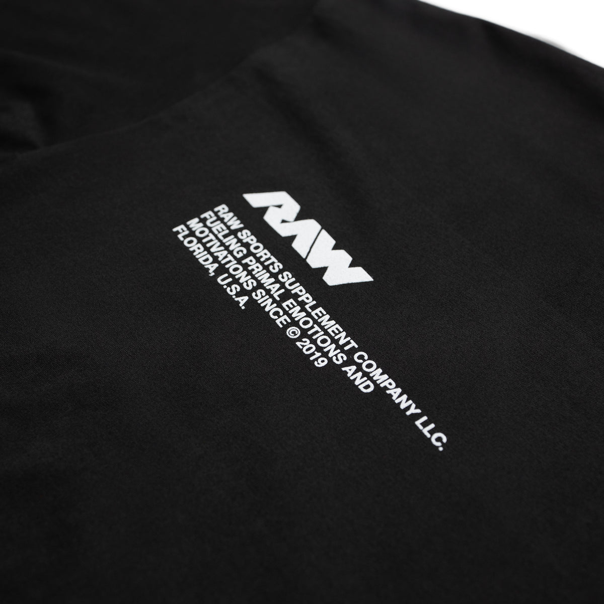 RAW Core Vertical T-Shirt, black and light grey, chest print detail